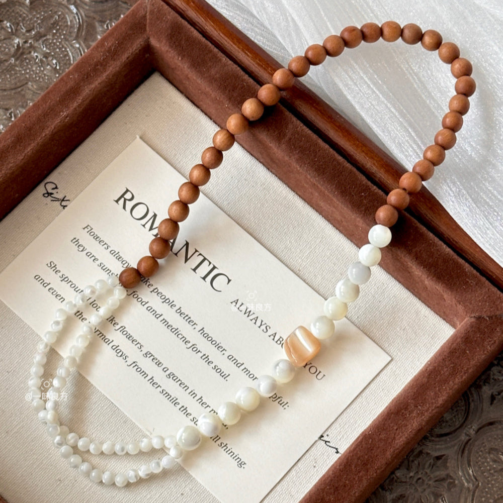 Sandalwood,Horse Hoof Shell Bracelet