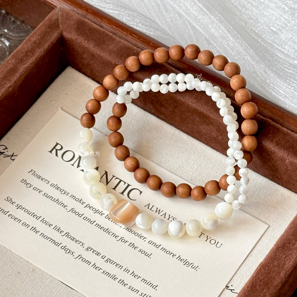 Sandalwood,Horse Hoof Shell Bracelet