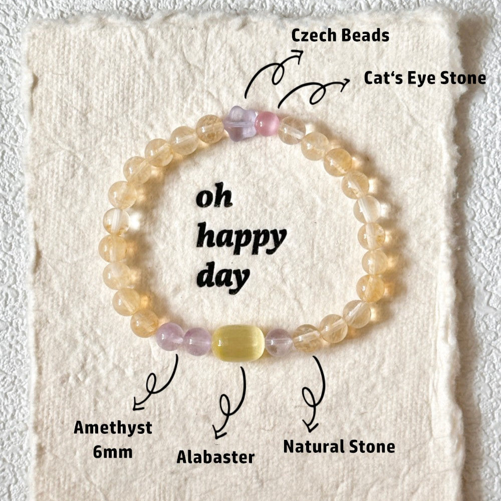 Citrine Amethyst Crystal Bracelet