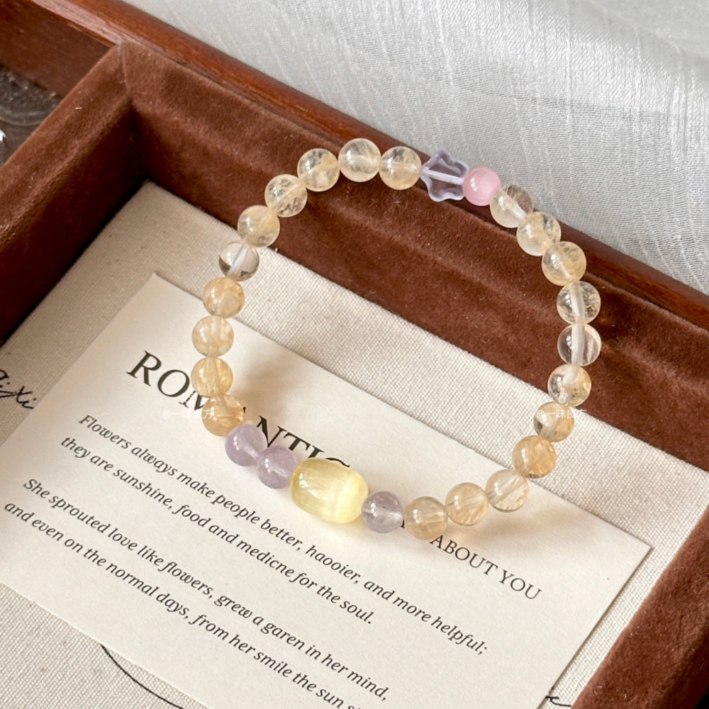 Citrine Amethyst Crystal Bracelet