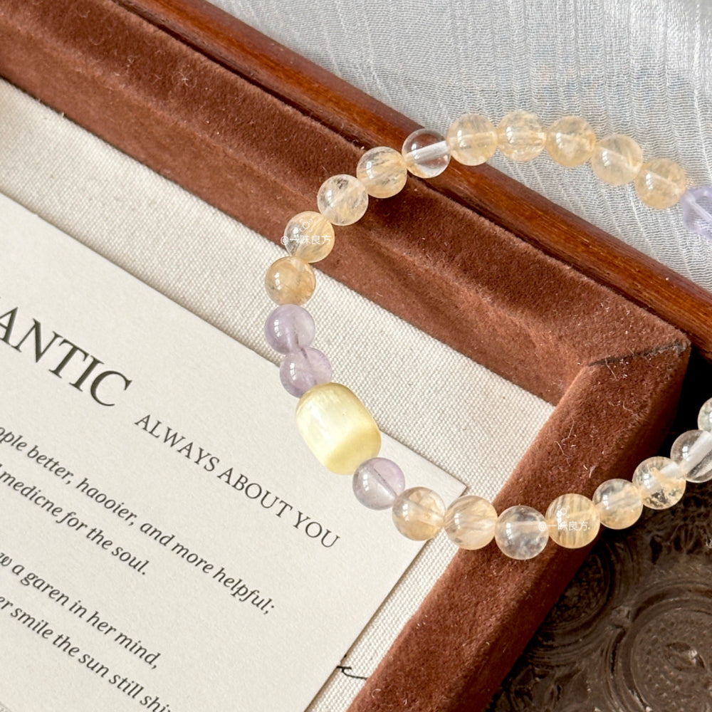 Citrine Amethyst Crystal Bracelet