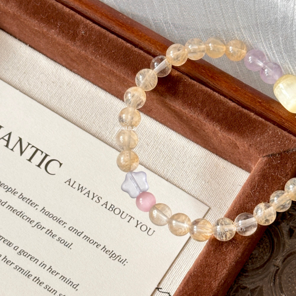 Citrine Amethyst Crystal Bracelet