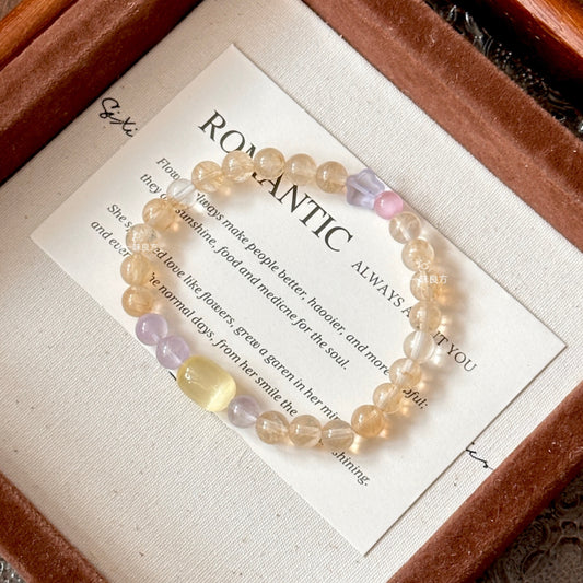 Citrine Amethyst Crystal Bracelet