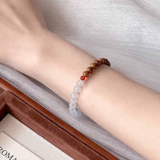 Agate Chalcedony Candlenut Bracelet
