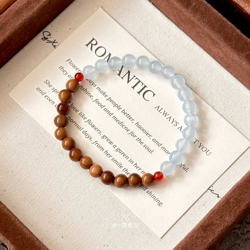 Agate Chalcedony Candlenut Bracelet