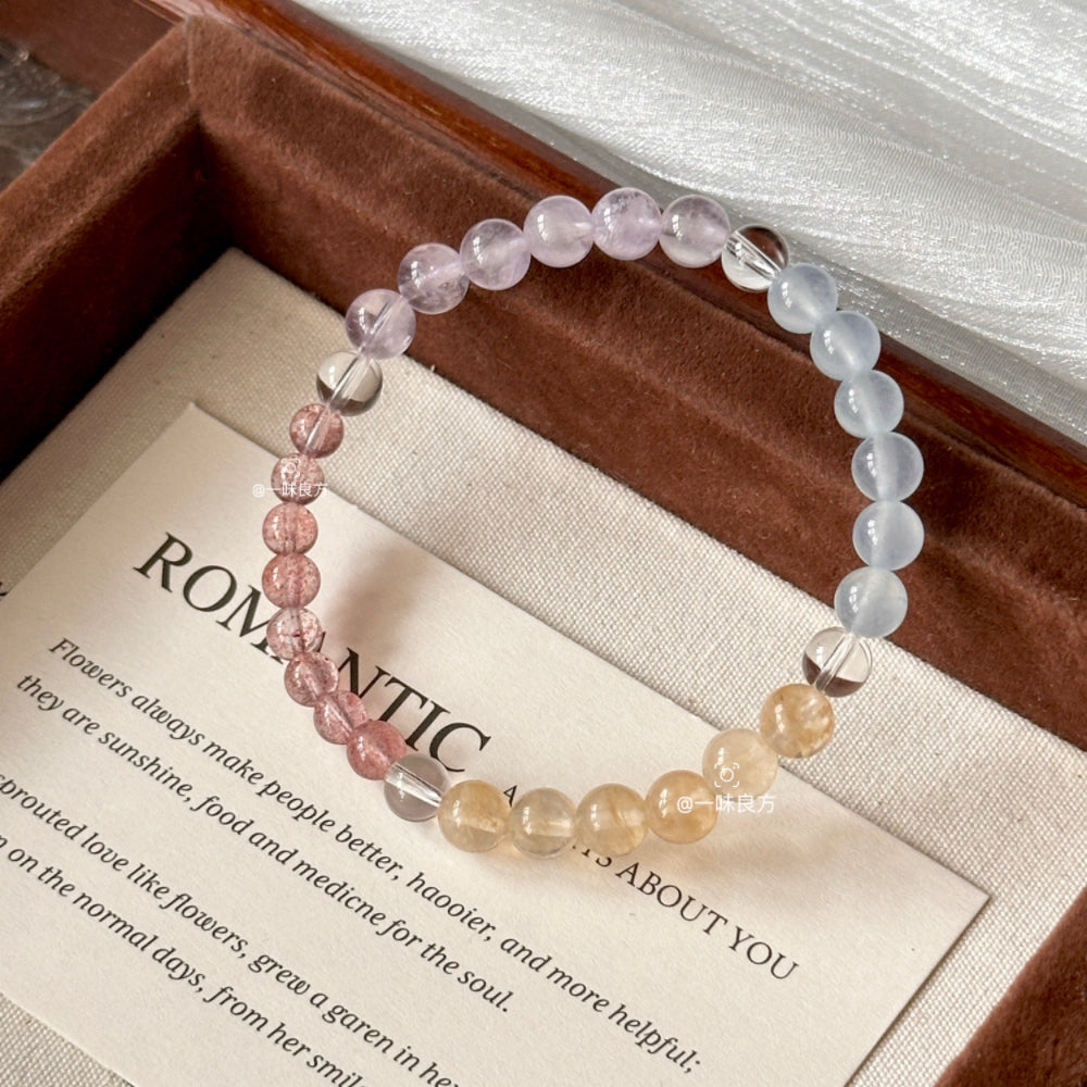 Amethyst,Citrine,Rose Quartz Bracelet
