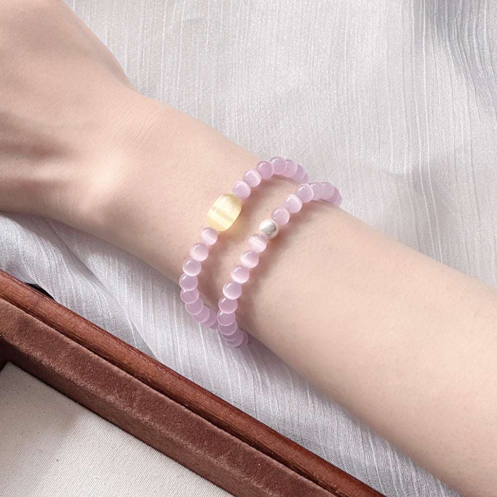 Alabaster,Purple Handmade Bracelet