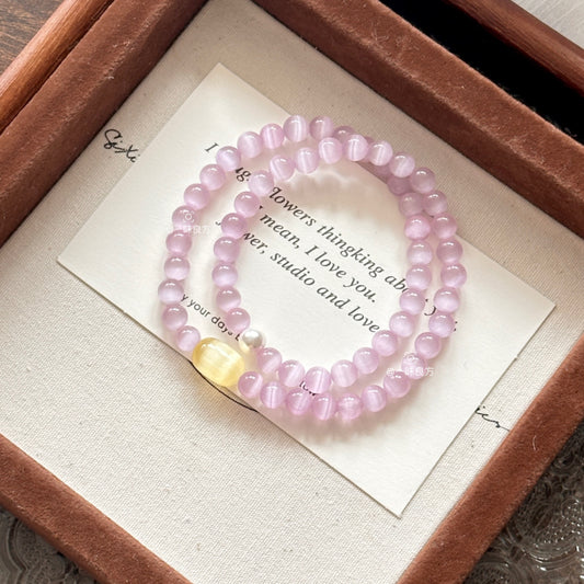 Alabaster,Purple Handmade Bracelet