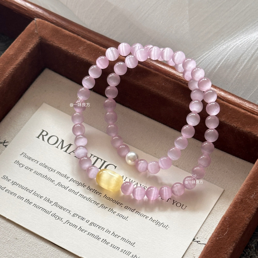 Alabaster,Purple Handmade Bracelet
