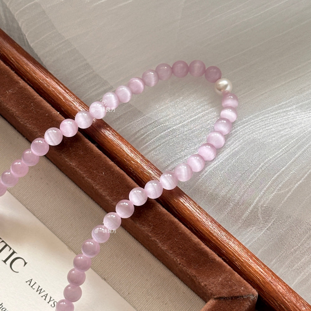 Alabaster,Purple Handmade Bracelet