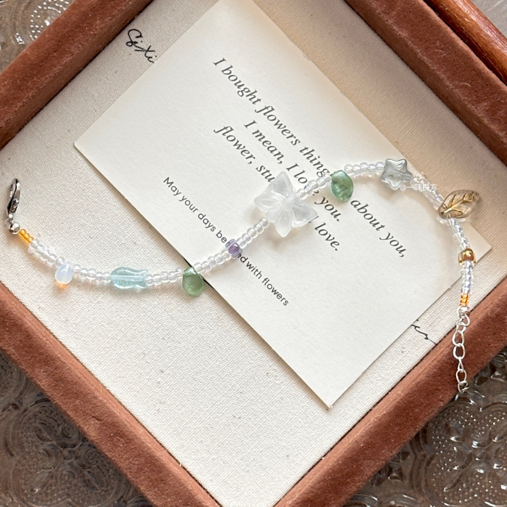 FLOWER GARDEN Czech Beads Bracelet