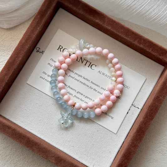 Pink Queen Conch Blue Star Bracelet