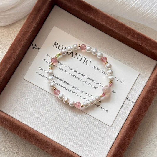 Pearl,Tourmaline,Agate Crystal Bracelet
