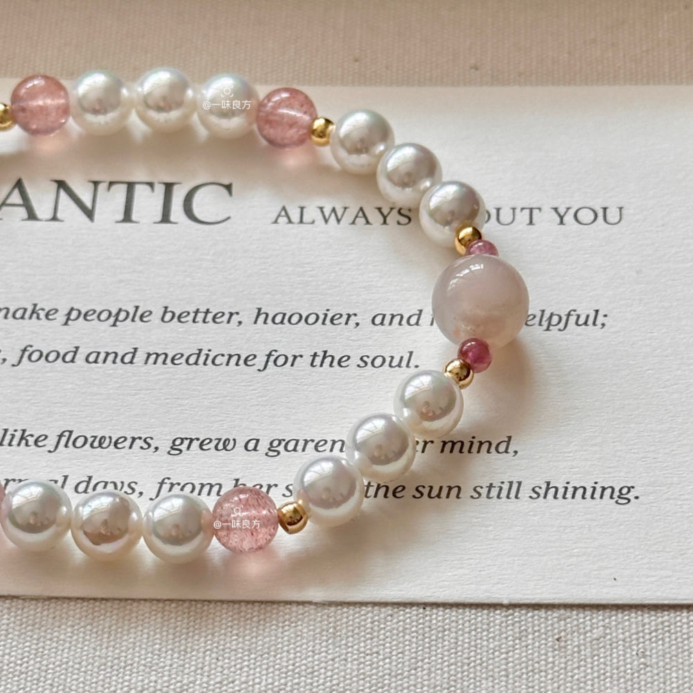 Pearl,Tourmaline,Agate Crystal Bracelet