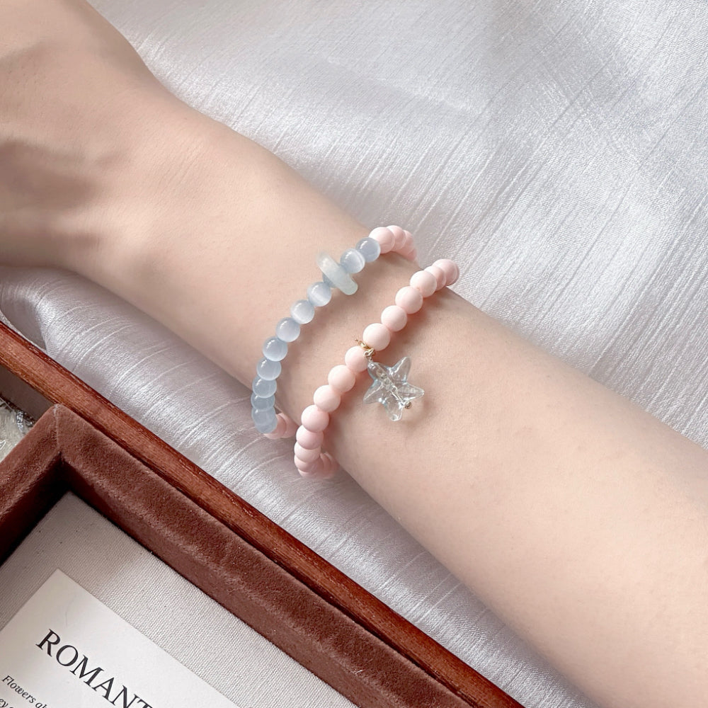 Pink Queen Conch Blue Star Bracelet