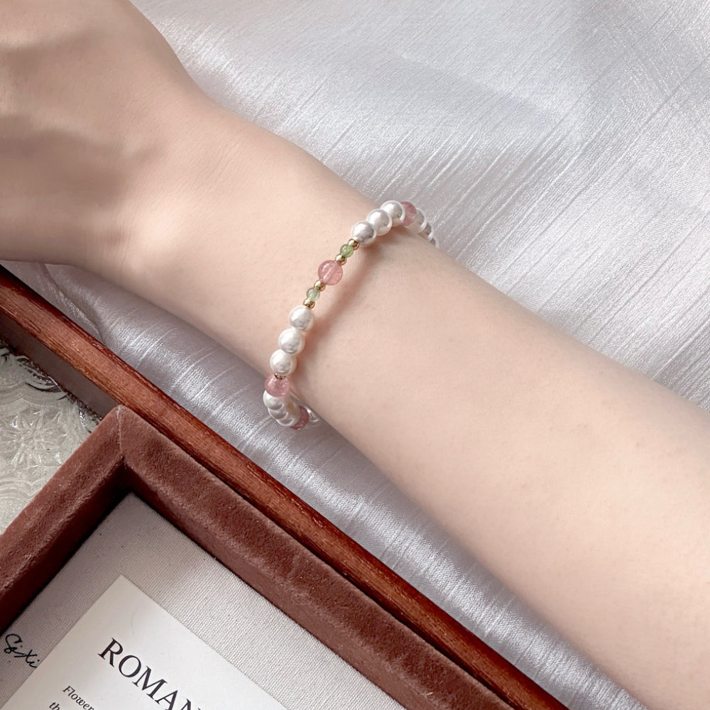 Pearl,Tourmaline,Agate Crystal Bracelet