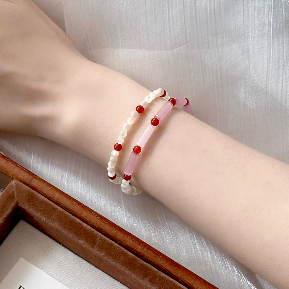 Agate Pearl Polka Dot Design Bracelet
