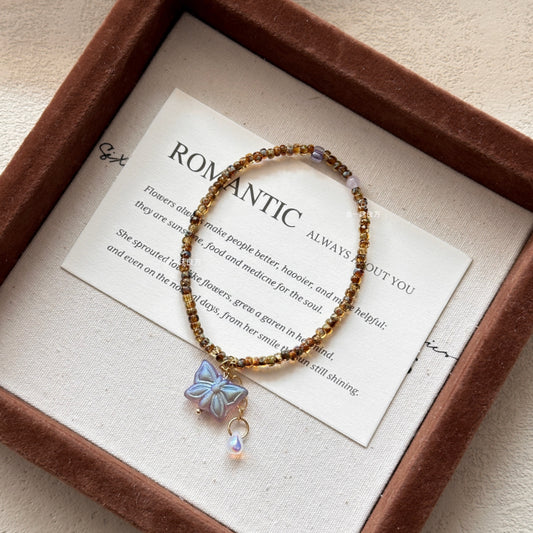 Vintage Butterful Chain Charm Bracelet
