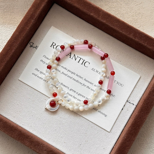 Agate Pearl Polka Dot Design Bracelet