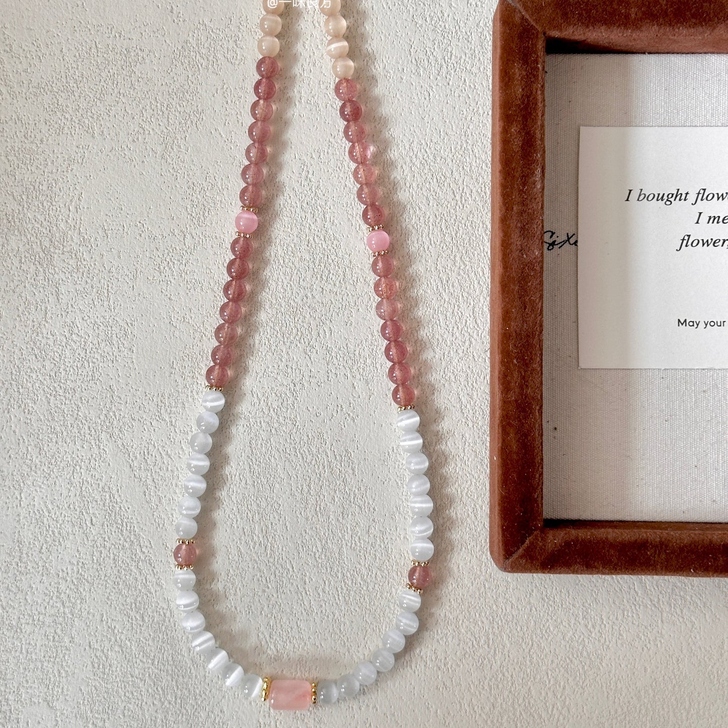 Rose Quartz,Strawberry Quartz Neclace