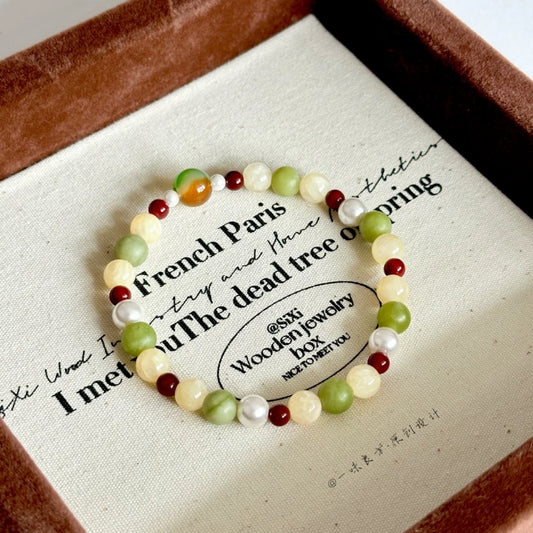 Natural Jade,Pearl,Agate Bracelet