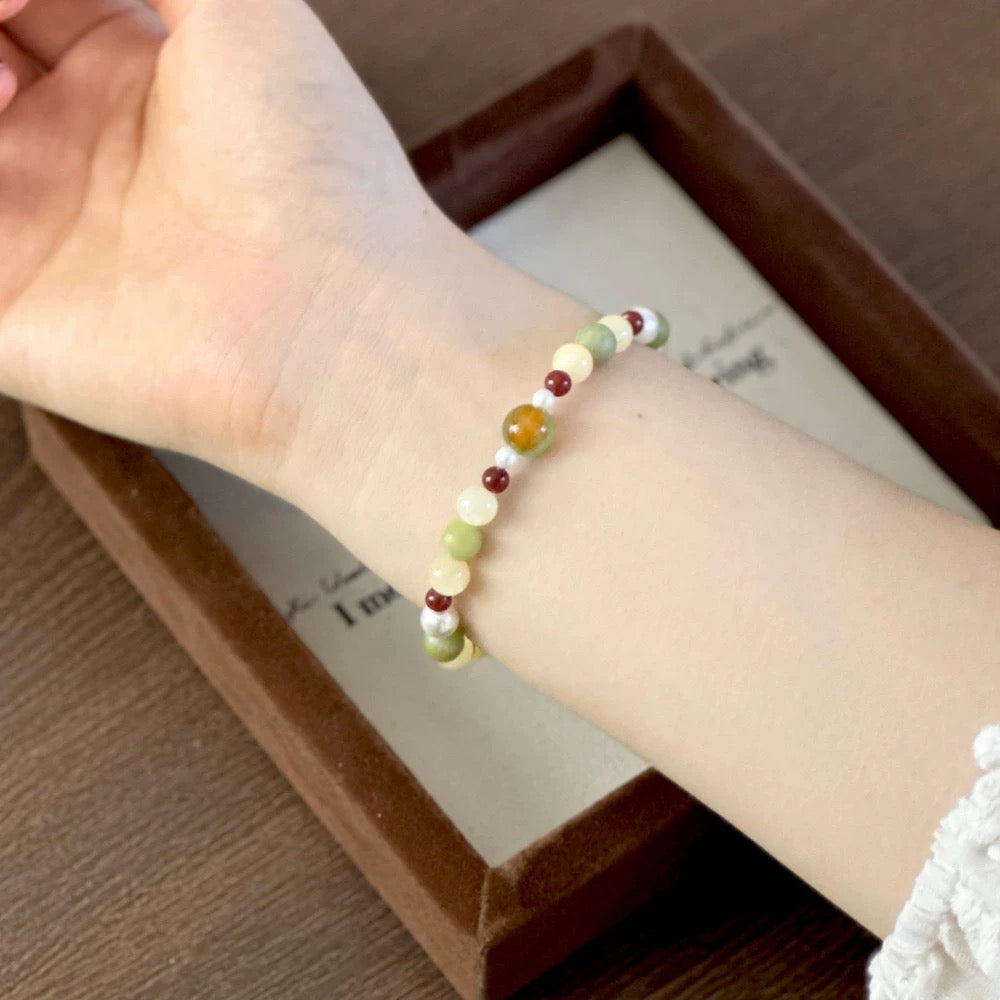 Natural Jade,Pearl,Agate Bracelet